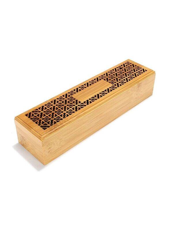 

Generic Bamboo Incense Stick Holder Home Incent Burner Storage Box, Brown