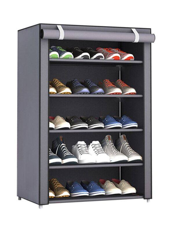 

Generic Fabric Shoes Organizer Rack, 90 x 60 x 30 cm, Grey