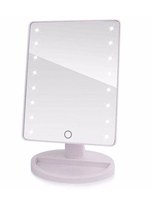 

Generic Rotatable Makeup Mirror With Led Lights, White