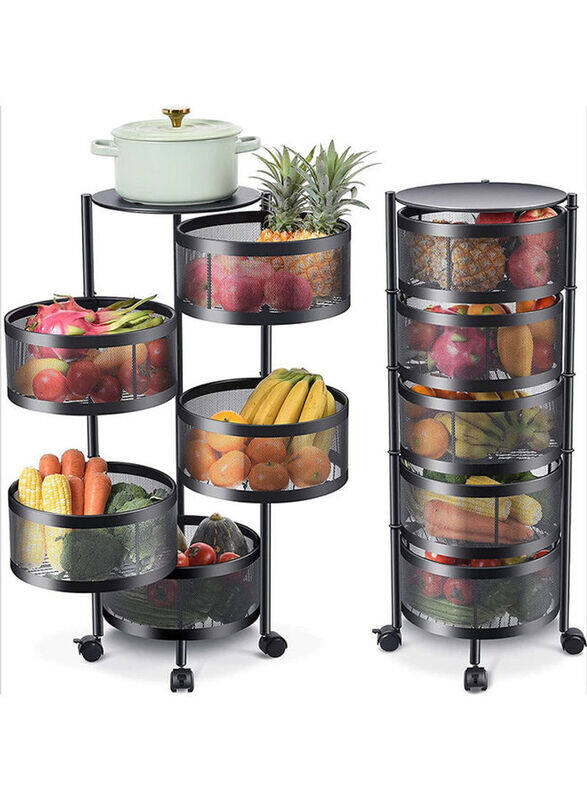 

Generic Rotating Shelf Basket, 32 x 32 x 86cm, Black