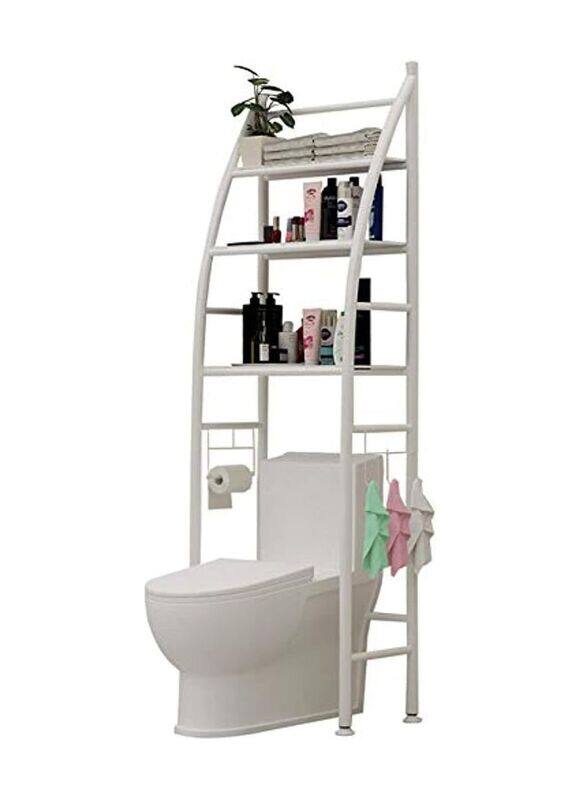 

Blooming Time 3 Layers Metal Shelf Over Toilet Space Saving Storage Rack, White