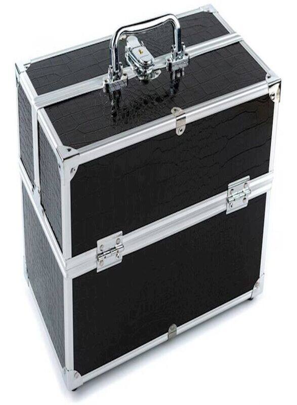 

Generic Cosmetics Organizer Storage Box, Black/Silver