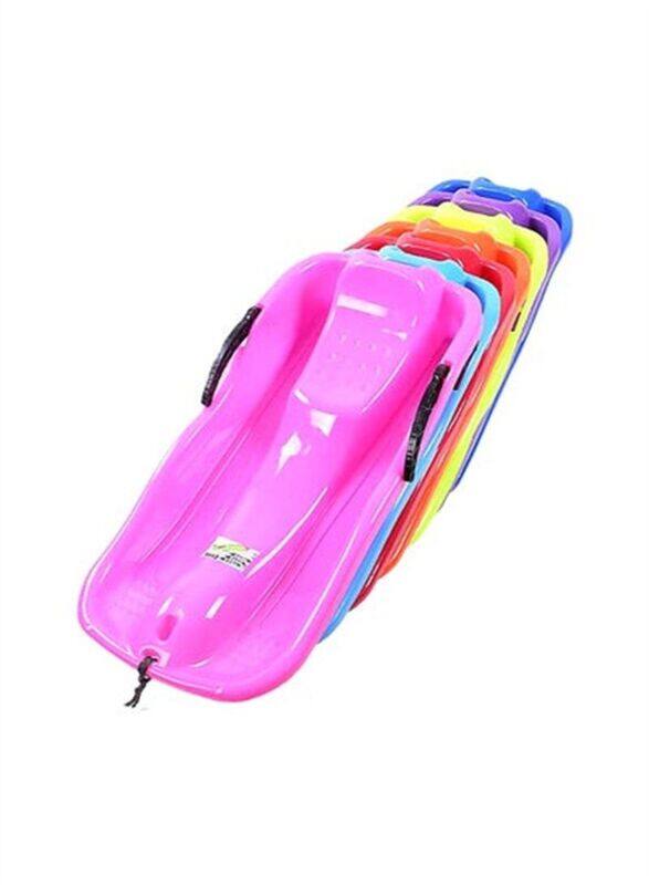 

Generic Portable Slippery Racer Downhill Toboggan Rolling Snow Sled Sand Grass Skiing with Pull Rope, Ages 6+, Pink
