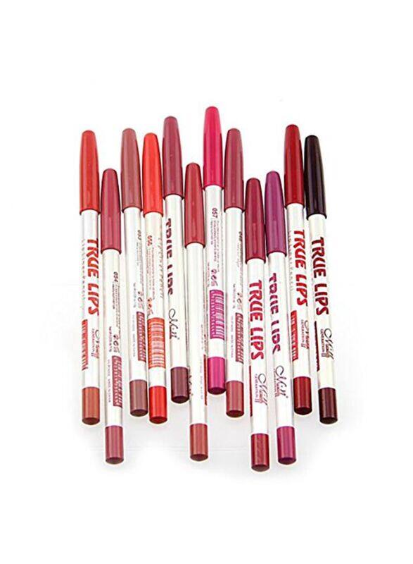 

Menow Professional Matte Lip Liner Pencil Set, 12 Pieces, Multicolour