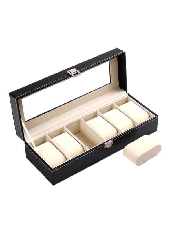 

XbotMax 6 Slots Watch Storage Box, Black