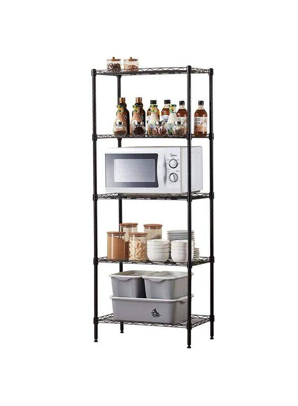 

Generic 5-Tier Wire Storage Shelving Rack Unit for Home, Black