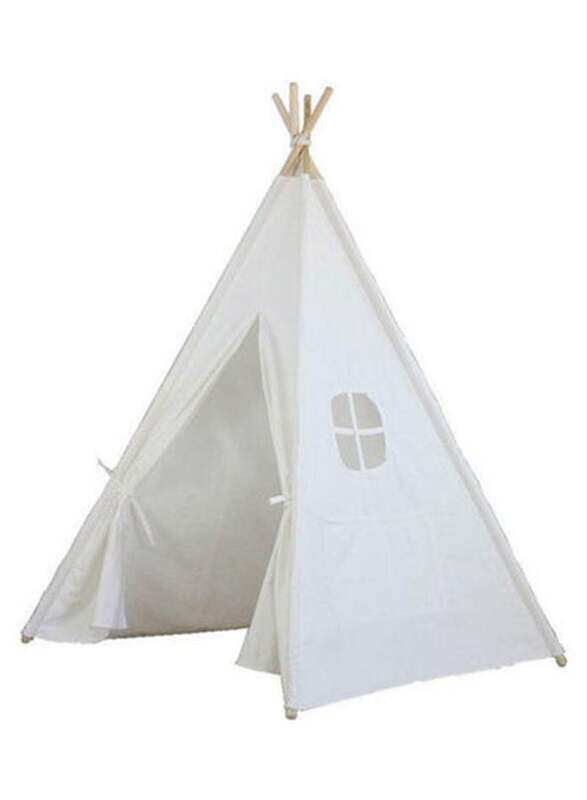 

East Lady Canvas Cotton Teepee Kids Play Tent, Ages 4+, White