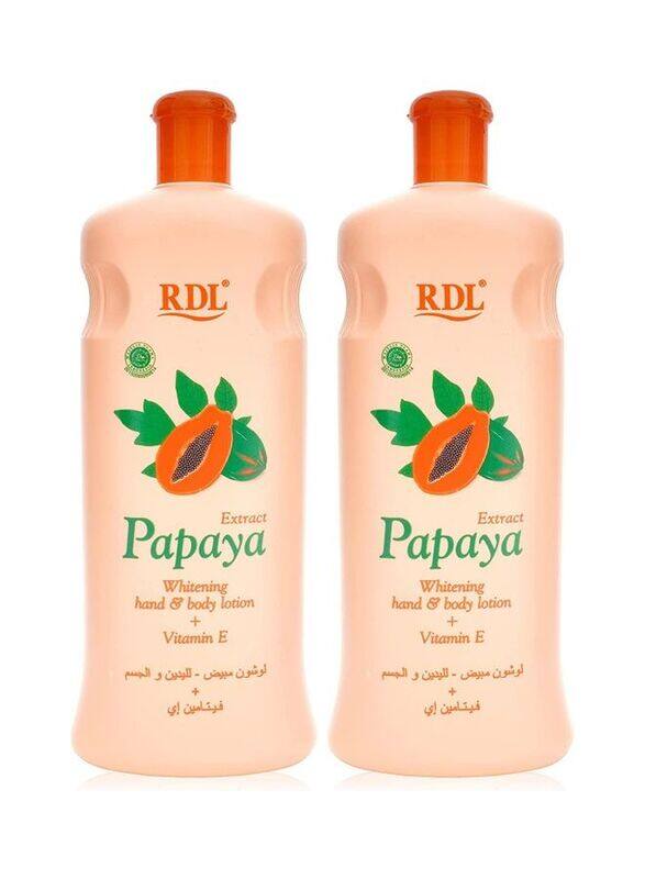 

RDL Extract Papaya Whitening Hand And Body Lotion, 2 x 1200ml