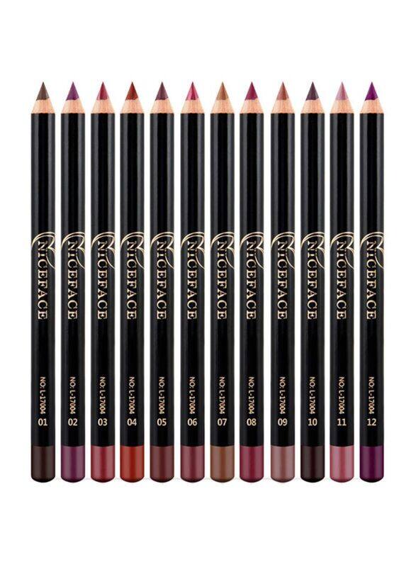 

Niceface Waterproof Lip Liner Pencil, 12 Pieces, Multicolour