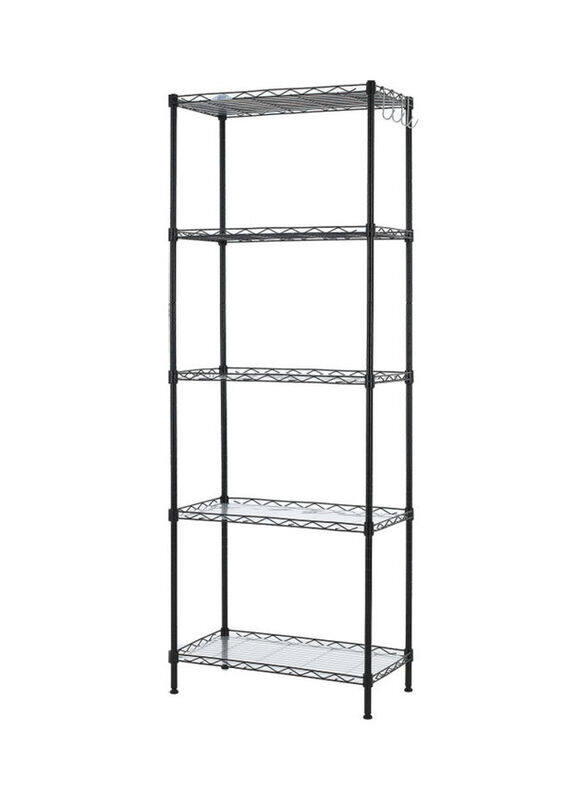 

Generic 5 Tier Wire Shelves Heavy Duty, 16.5 x 55.5 x 32cm, Black