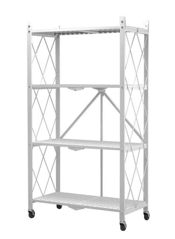 

Generic 4-Tier Kitchen Storage Unit Foldable Racks, White