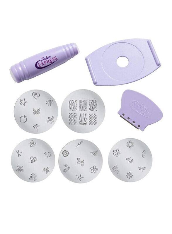 

He Professional Nail Art Stamping Nail Polish Kit, Purple