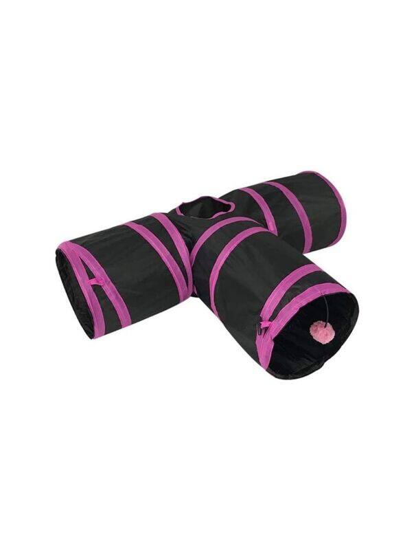 

Generic Foldable Tunnel Cat Toy Rose Side, Black/Dark Pink