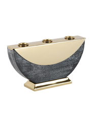 Vonn Wood Candle Holder, Gold Black