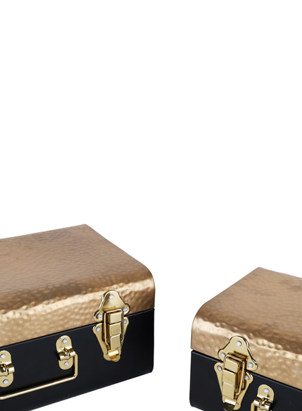 Marcato Small Storage Box, 25.5 x 17.5 x 13.5cm, Gold Black