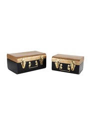 Marcato Small Storage Box, 25.5 x 17.5 x 13.5cm, Gold Black