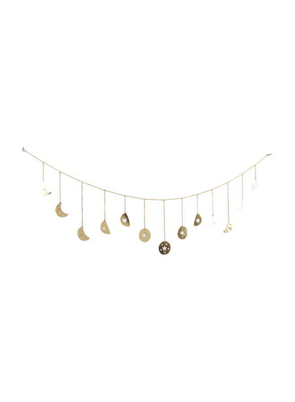 Moon Star Cut Metal Banner, Gold