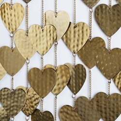 Heart Shaped Metal Wall Hanging, Gold