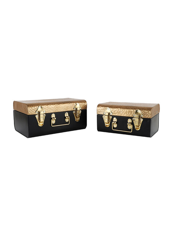 Marcato Large Storage Box, 30 x 21 x 15cm, Gold Black