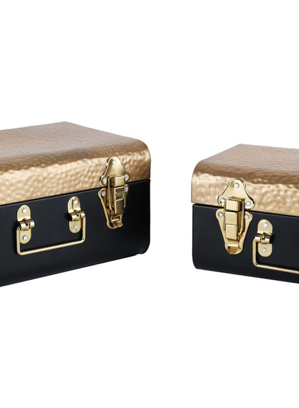 Marcato Small Storage Box, 25.5 x 17.5 x 13.5cm, Gold Black