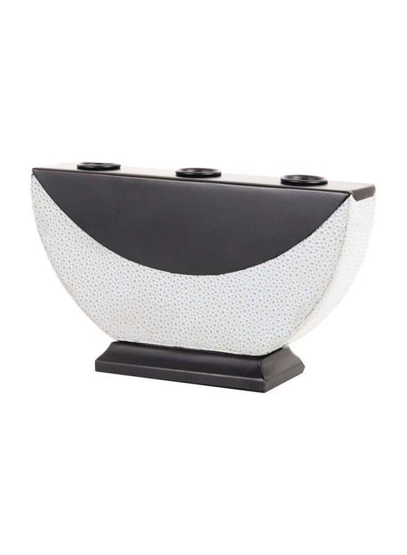 Vonn Wood Candle Holder, Grey/Black