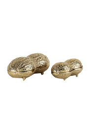 Peanut Shaped Dry Fruit Container, 2 Pieces, Gold