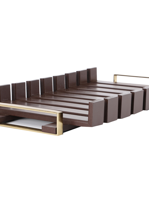 Fyze Tray, Gold/Dark Brown