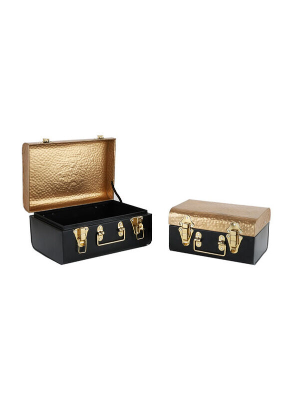 Marcato Large Storage Box, 30 x 21 x 15cm, Gold Black