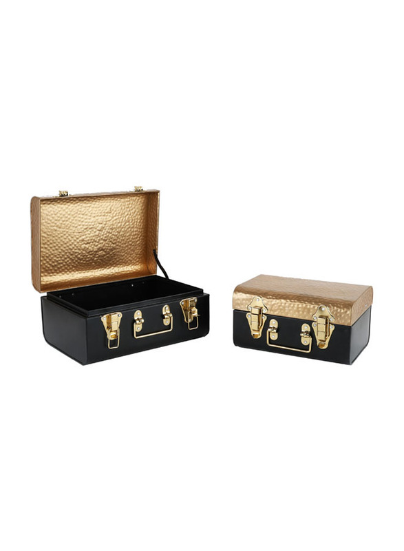 Marcato Small Storage Box, 25.5 x 17.5 x 13.5cm, Gold Black