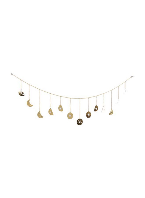 Moon Star Cut Metal Banner, Gold