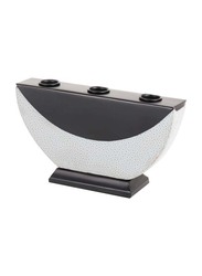 Vonn Wood Candle Holder, Grey/Black