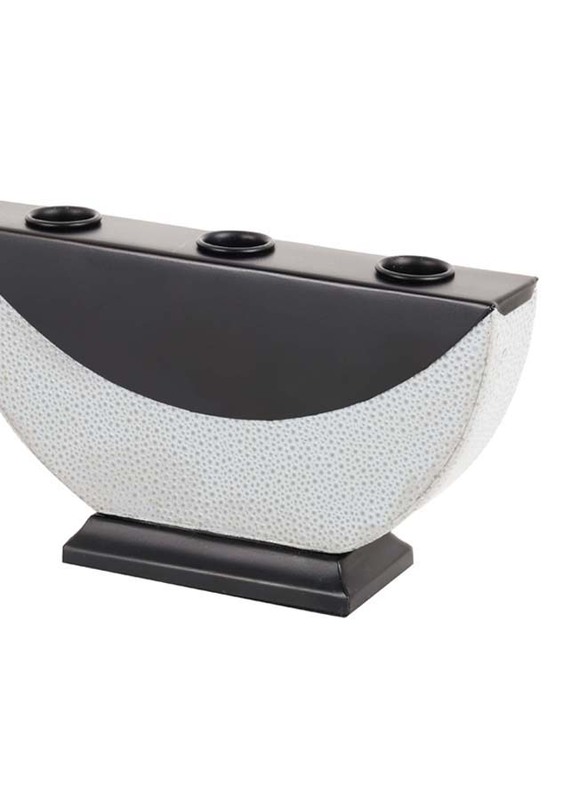 Vonn Wood Candle Holder, Grey/Black