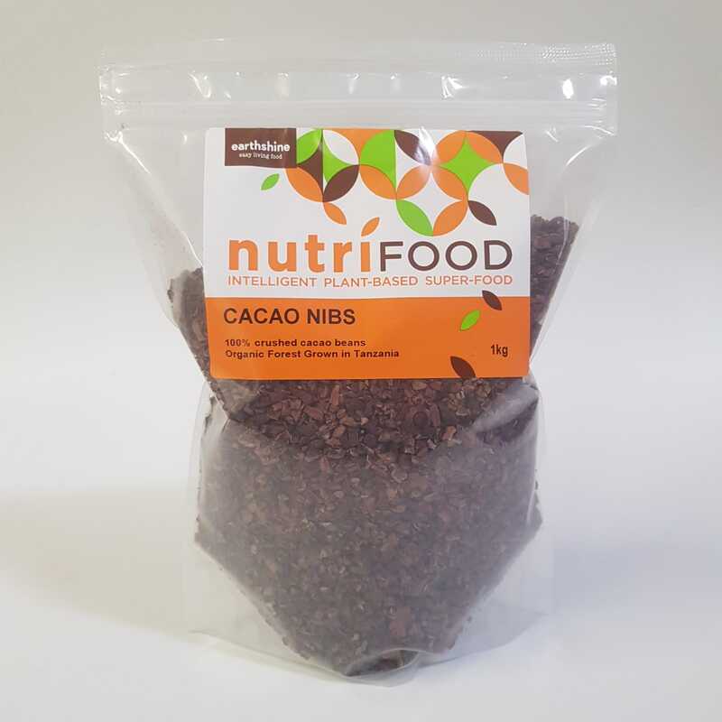 NutriFood Organic Cacao Nibs from Tanzania - 1Kg Bulk Pack