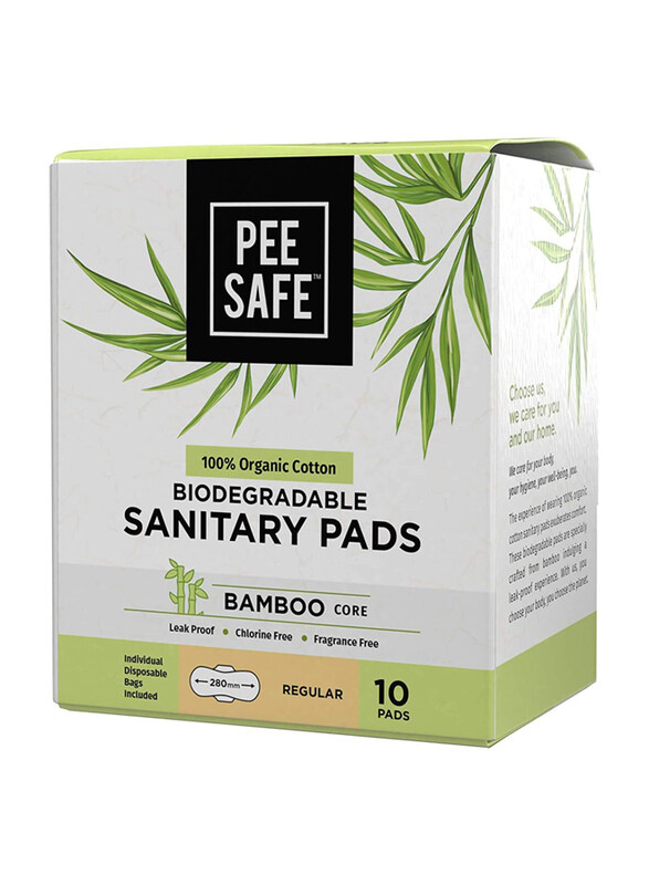 

Pee Safe Biodegradable Regular Sanitary Pads, 10 Pieces