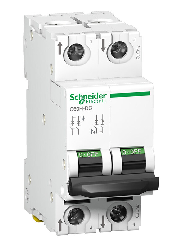 

Schneider Electric A9N61526 C60H-DC 2P 6A C 500V DC Miniature Circuit Breaker, White