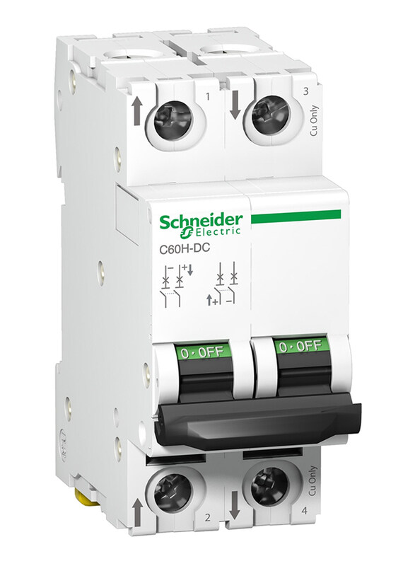 

Schneider Electric A9N61523 C60H-DC 500V DC 3A 2P C Miniature Circuit Breaker, White
