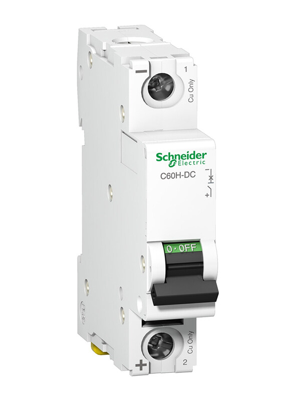 

Schneider Electric A9N61517 C60H-DC 250V DC 40A 1P C Miniature Circuit Breaker, White