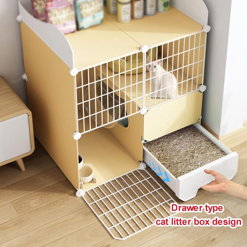 Cat Cages Indoor Large DIY Indoor Pet Home With Litter Box Cat Playpen Outside Cat Enclosure For Indoor Cats