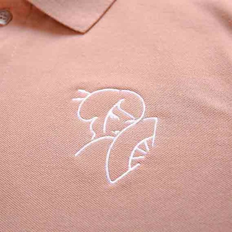 I'll Write You Letters Sand Logo Half Sleeve Polo T-shirt for Men, Small, Pink