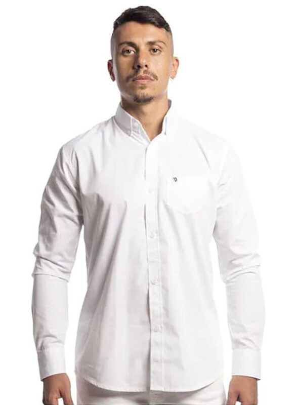 

I'll Write You Letters Men's White Oxford Full Sleeve Shirt for Men, Small, White