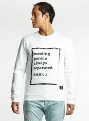 I'll Write You Letters Meeting Person Long Sleeve Sweatshirt for Men, Large, White