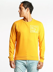 I'll Write You Letters Golden Color with Letters Square Formatted Sweatshirt for Men, Small, Gold