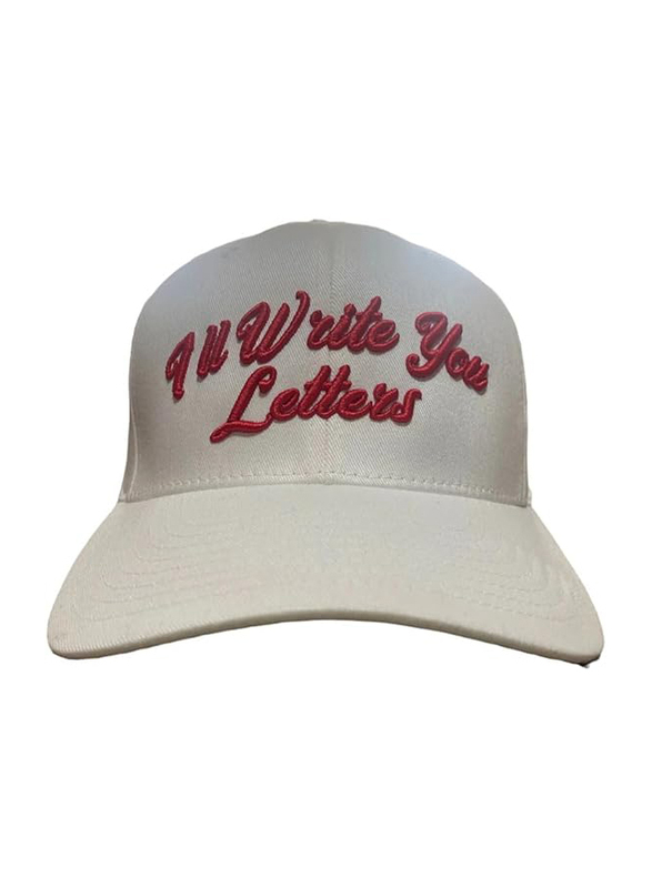 I'll Write You Letters Logo Cap for Men, One Size, White