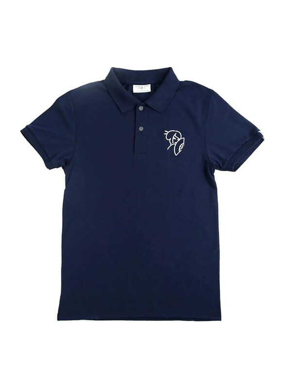 

I'll Write You Letters Navy Logo Half Sleeve Polo T-shirt for Men, Small, Blue