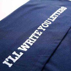 I'll Write You Letters Navy Logo Half Sleeve Polo T-shirt for Men, Large, Blue