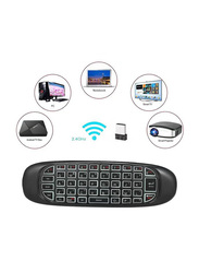 V4800 Backlit 2.4GHz Wireless Air Mouse Keyboard, Black