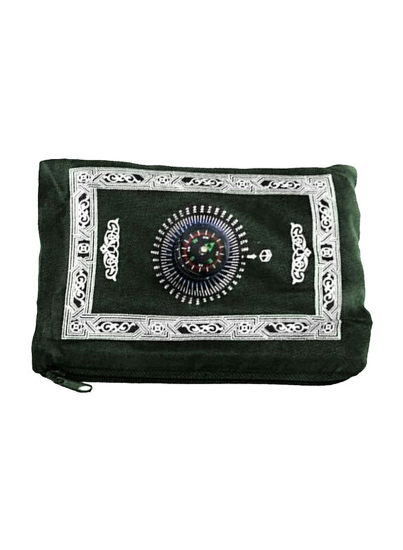

Generic Portable Muslim Prayer Mat with Compass, 60 x 100cm, Dark Green