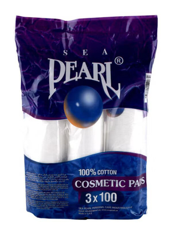 Sea Pearl Cosmetic Pads, 3 x 100 Pads, White