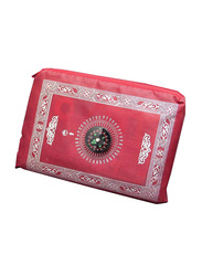 Portable Zipper Prayer Mat, 60 x 30cm, Red/White/Black