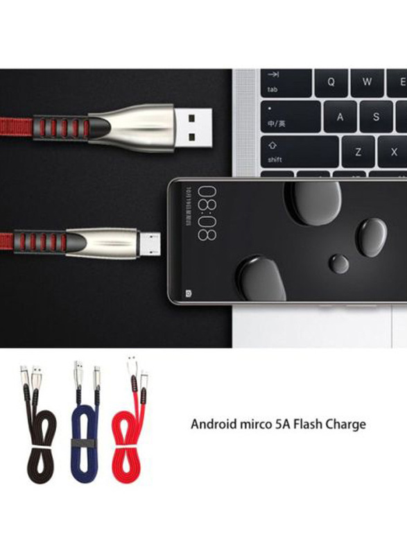 1 Meter Micro USB Charging Data Cable, Red/Black
